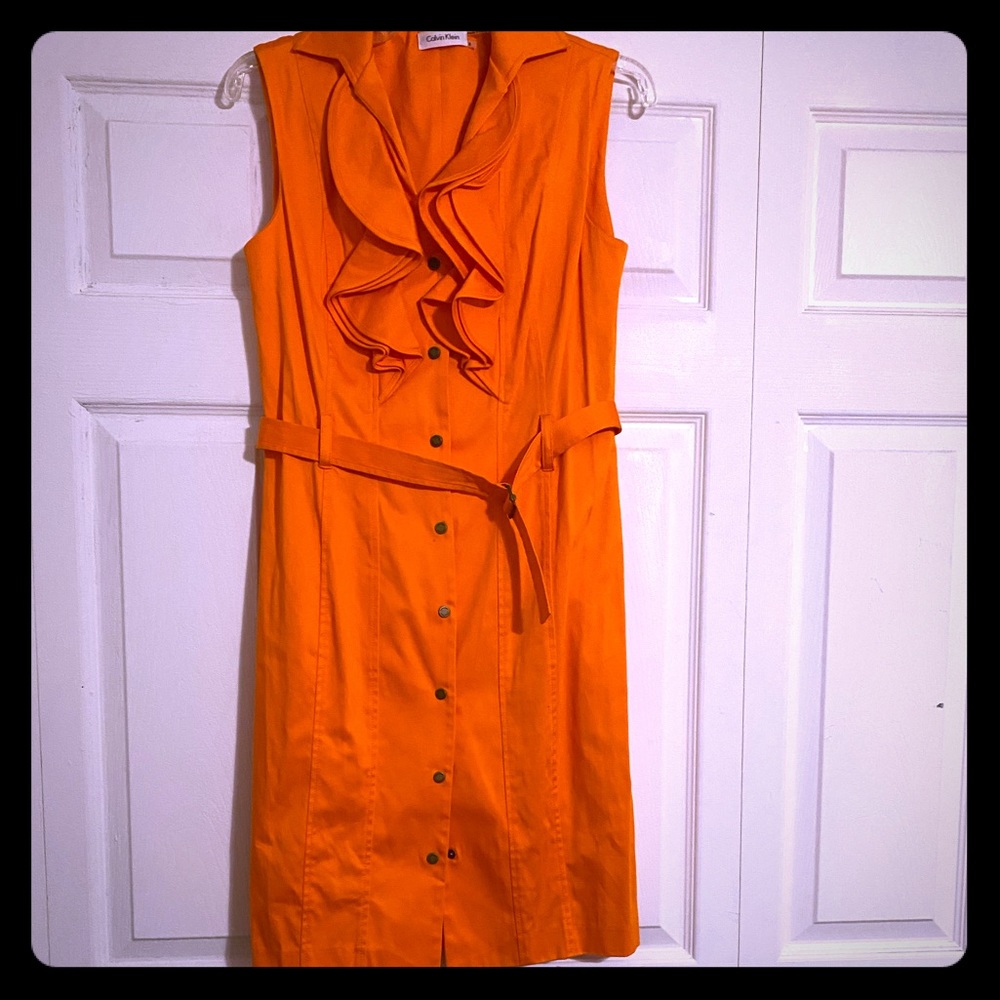 Orange Calvin Klein dress